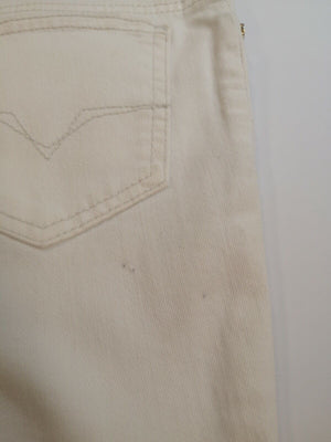VERSACE JEANS Ivory Jeans Size 28 Stretch Made in Italy