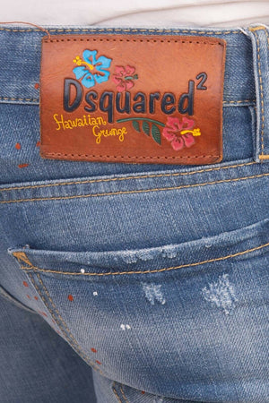 DSQUARED2 HAWAIIAN GRUNGE Jeans Size 38 Made in Italy